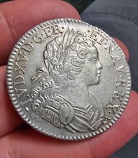 Écu France-Navarre 1718 B Rouen Louis XV Superbe