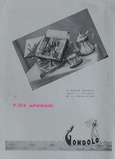 PUBLICITE GONDOLO LE BISCUIT QU'IL VOUS FAUT GONDOLE GONDOLIER DE 1949 FRENCH AD