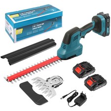 2 en 1 Taille-Haies sans Fil 21V, Cisaille à Gazon Electrique avec Batterie 2...