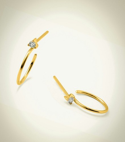 14k solide jaune solitaire - solide, or