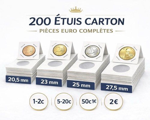 200 étuis carton pièces euro - Étuis,