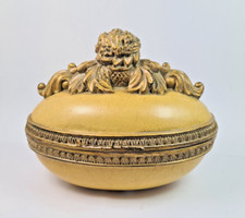 Boîte Avec Couvercle Décoré Ovale En Résine Avec Décor Intérieur En Or Satiné