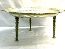 ANCIENNE TABLE A Thé PLAT PLATEAU BRONZE ARGENTE ORIENTALE BERBERE
