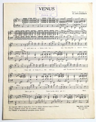 Partition vintage sheet - , music