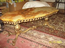 table basse bronze et marbre