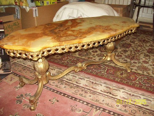 Table basse bronze marbre - basse,