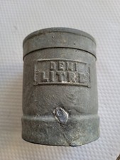Ancienne mesure à grains épicerie demi-litre en zinc grainetier Art populaire
