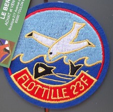 Patch Aéronavale Flottille 23 F 1970s ATLANTIC ORIGINAL feutrine Marine 2 foncé