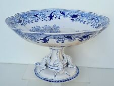 Coupe sur pied en faïence de Longwy 19ème décor Chinois vers 1890 à restaurer.