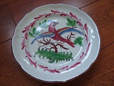 LES ISLETTES ASSIETTE 19 EME FAIENCE  DECOR OISEAU EXOTIQUE