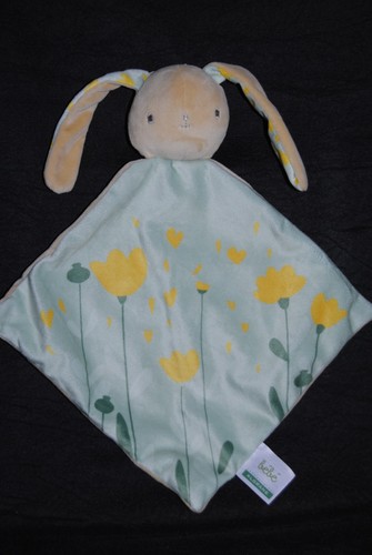 Doudou plat lapin vert - lapin,