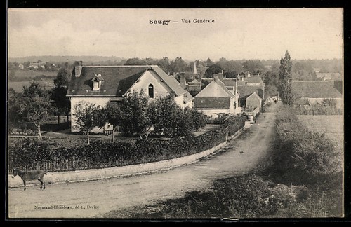 Cpa sougy vue gènèrale 1915 - sougy,,