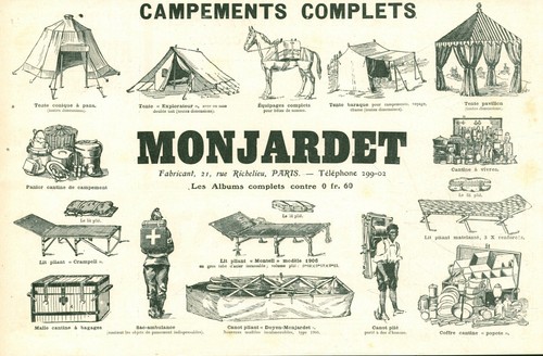 Publicité ancienne campements