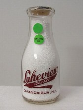 TRPP Milk Bottle Lakeview Dairy Canandaigua NY ONTARIO CO LAKEVIEW'S BEST 1942