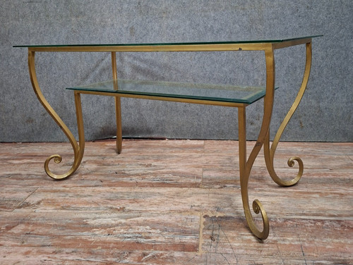 Table basse laiton verre - basse,