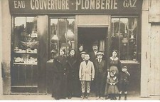 Carte Photo - Commerce - Devanture d'un magasin de Couverture-Plomberie