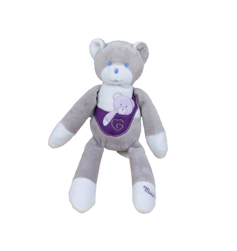 Doudou peluche ours gris musti - peluche,