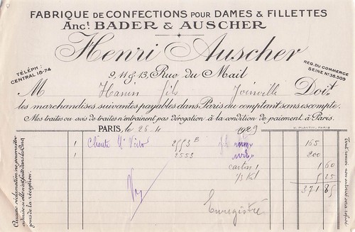 Paris fabricant auscher - 75,