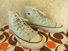 CONVERSE ALL-STAR made in USA bleu ciel tige blanc vintage 39 (US men 6 Wo's 8 )