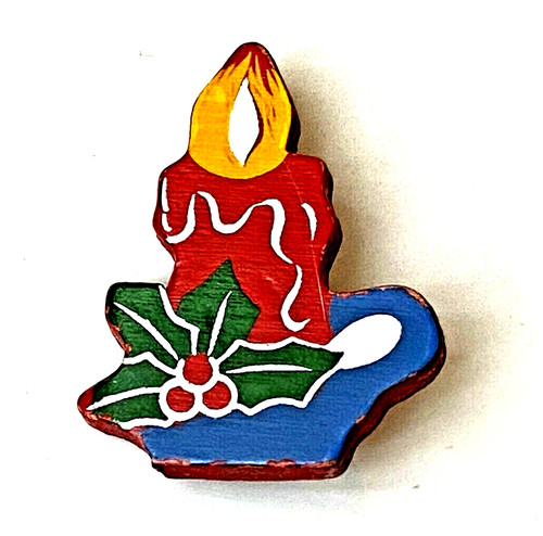 Broche vintage bois noël - broche,