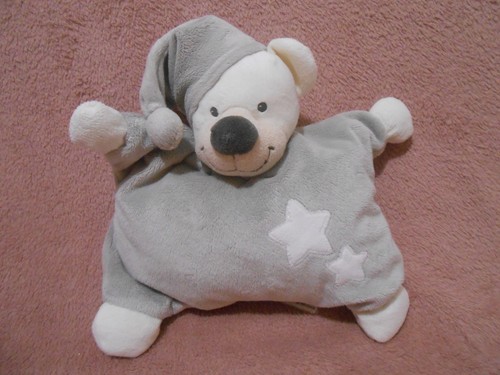 Doudou coussin ours gris