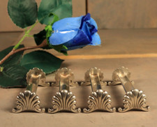 Antique French Knife Rest Set Art Deco RAVINET D'ENFERT Shell Silver Plated 4pc