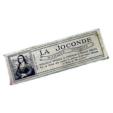 Boîte en carton ancienne épingles à cheveux La Joconde vintage Mona Lisa 40s
