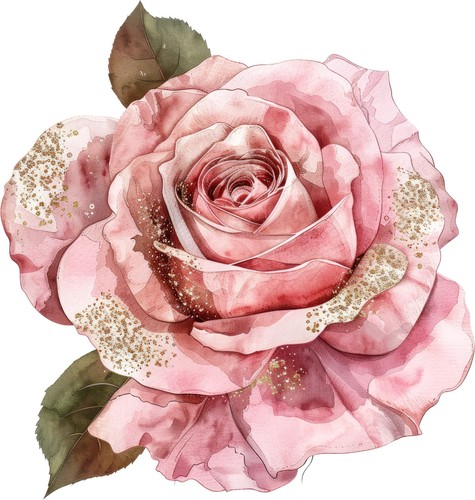 Aquarelle fleur dorée - 9x9, cm