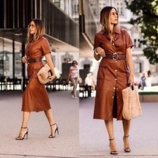 Zara Faux Cuir Marron avec
