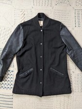 Manteau voiture universitaire Levi's LVC fabriqué et fabriqué années 60 ligne laine noire cuir grand