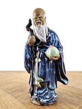 statuette sage Shou Xing ancienne statue chinoise vintage sculpture Asie