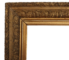 Cadre Bois Doré 62x52x5 Feuillure 50x40cm Décor Feuilles de Laurier & d'Acanthe