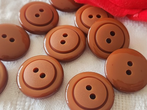 Lot boutons vintage marron - boutons,