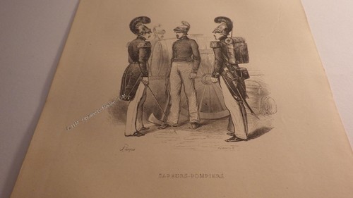 1850 sapeur pompier gravure - 1850.sapeur, (gravure