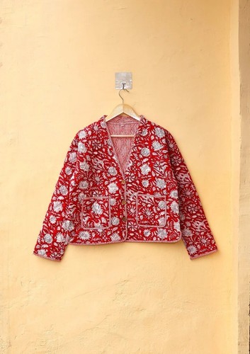 Veste imprimée florale rouge - imprimée,