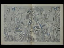 PAPIER PEINT D'HENRI STEPHANY, CH. FOLLOT - POCHOIR 1930 - CALAVAS, ART DECO