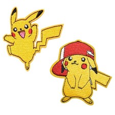 Lot de 2 Patchs Écussons Pikachu Les Pokémon (Réf 3) - Thermocollants