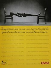 PUBLICITÉ DE PRESSE 1996 MATELAS EPÉDA UNE RÉPARTITION HARMONIEUSE - NUE