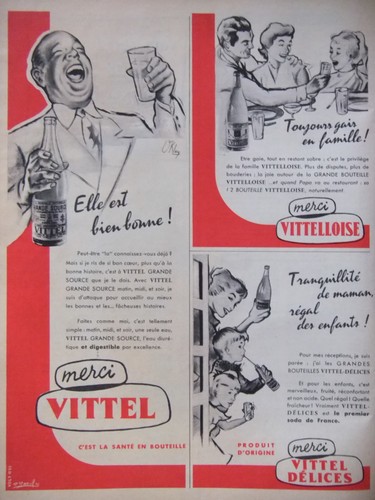 Publicité 1958 vittel - 1958,