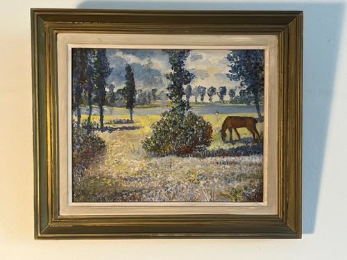 Ah004 cheval pré huile - :, "cheval