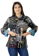 Indien Coton Noir Patchwork