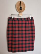 GERARD DAREL VINTAGE JUPE CARREAUX TARTAN ECOSSAIS NOEL SKIRT 44% LAINE 