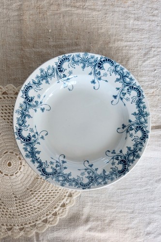 Assiette creuse ancienne terre - assiette,