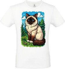 T-Shirt SACRE DE BIRMANIE - Unisexe et 100% Coton - Chat