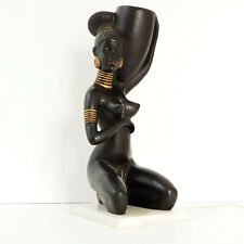 LAMPE DE TABLE AFRICAINE 1950 VINTAGE ROCKABILLY CERAMIQUE & MARBRE 50S 50'S