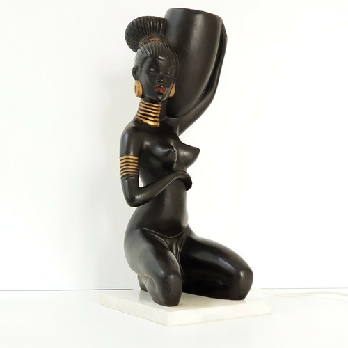Lampe table africaine 1950 - lampe,