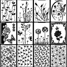 12 Pcs Classeur de Gaufrage Plastique Assortis Pochoir Dossier de Gaufrage de...