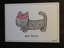 CP ILLUSTREE VIERGE HUMOUR JEU DE MOTS - CHAT TERTON - 5107