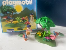 playmobil 3894 petite fille et couple de  paons zoo ferme parc animalier vintage