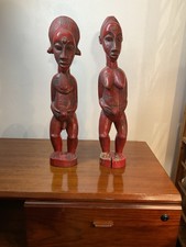 DEUX STATUETTES BAOULÉ AFRICAINES, COTE IVOIRE , ART PREMIER , COUPLE